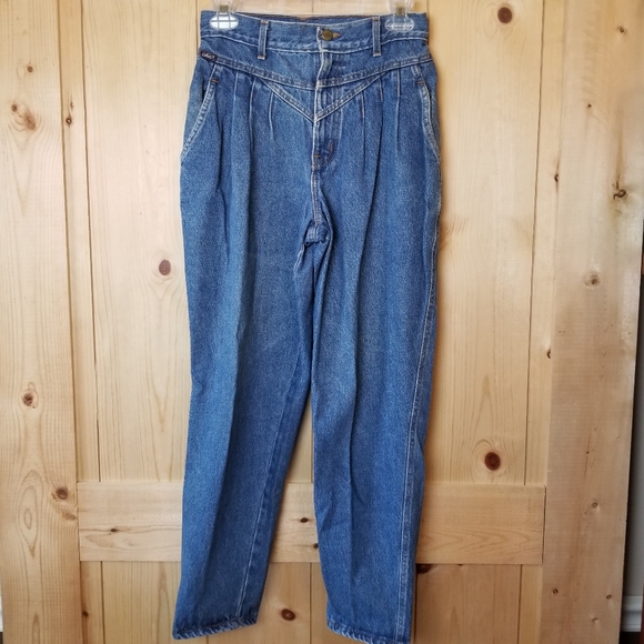 Vintage High-Rise Pleated Denim